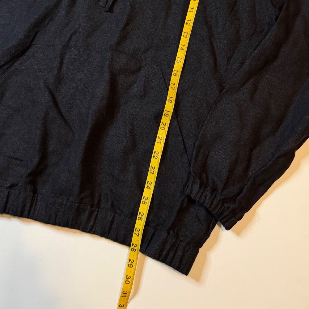 Manufacture de Lin 100% Linen Pullover Hoodie Anorak Kangaroo Pocket Large NWOT - Picture 7 of 7